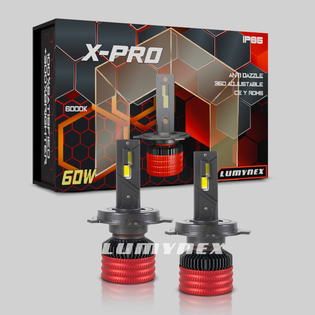 bombillas led xpro lumynex para carro, luz alta y baja 12v, 60w de potencia y 11,000 lúmenes