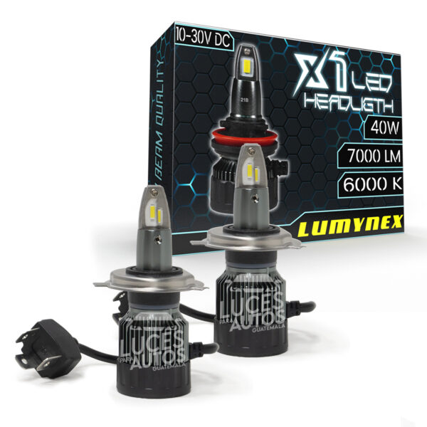 bombillas led x1 para carro y moto, 12v dc, 40w de potencia y 7,000 lúmenes por bombilla