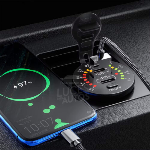 CARGADOR DOBLE ENTRADA USB CON VOLTIMETRO - Imagen 2