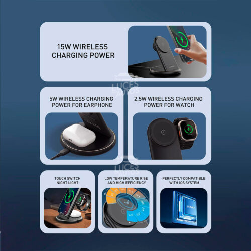 CARGADOR WIRELESS LDNIO 5 EN 1 WL02 - Imagen 2