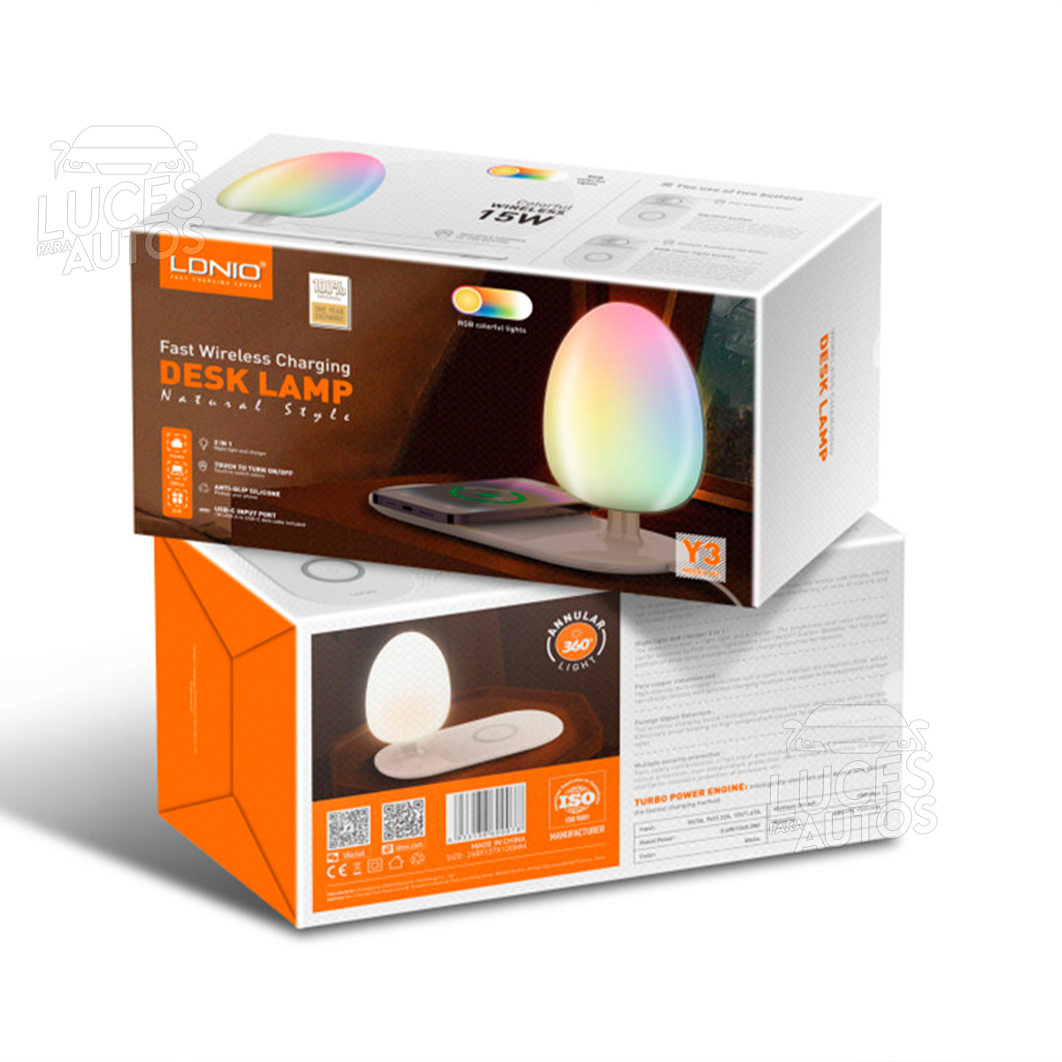 CARGADOR MAGNETICO Y3 8 LÁMPARA RGB CON CARGADOR WIRELESS LDNIO Y3 - Imagen 1