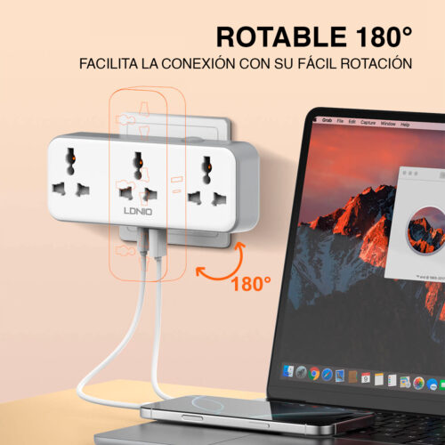 TOMACORRIENTE 180° LDNIO SC3317 - Imagen 2